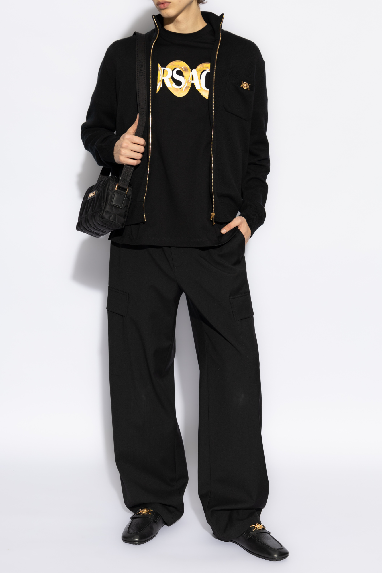 Black T-shirt with printed logo Versace - Vitkac Canada